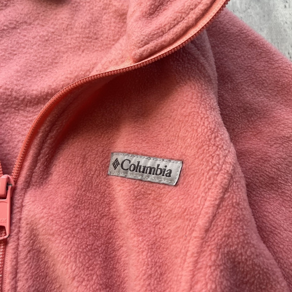 Columbia Sweater Womens L Pink Fleece Outdoor Zip Sweatshirt Jacket Gorpcore - Picture 7 of 7